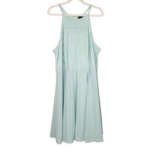 Torrid Mint Green Dress Women’s Size 18 Chiffon‎ Lace Whimsy